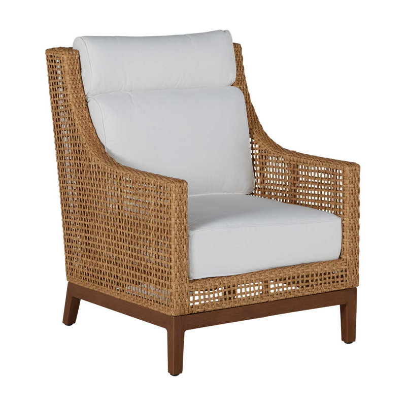 Peninsula Woven Lounge Chair, Welt + Standard fill, Light Raffia/Natural Sandalwood, Perigold Posh Sky