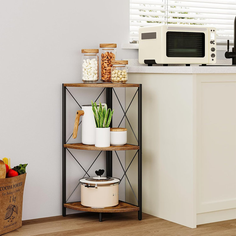 Snughome Corner Shelf with Metal Frame