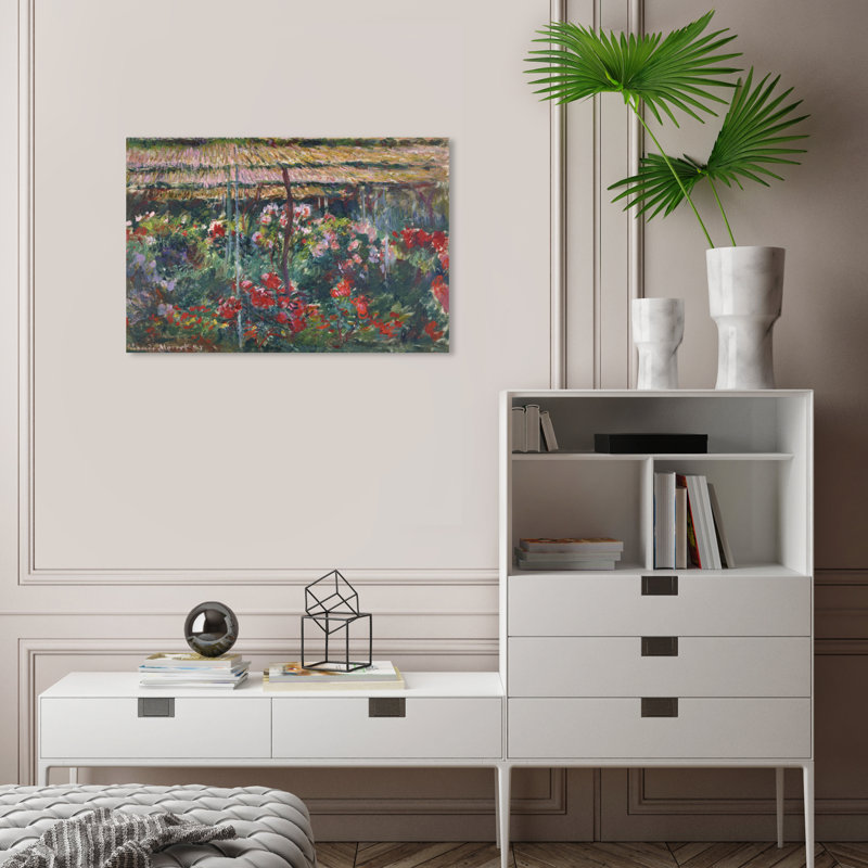 «Peony Garden on Canvas» par Claude Monet, H 16 po x l 24 po x P 0,8 po