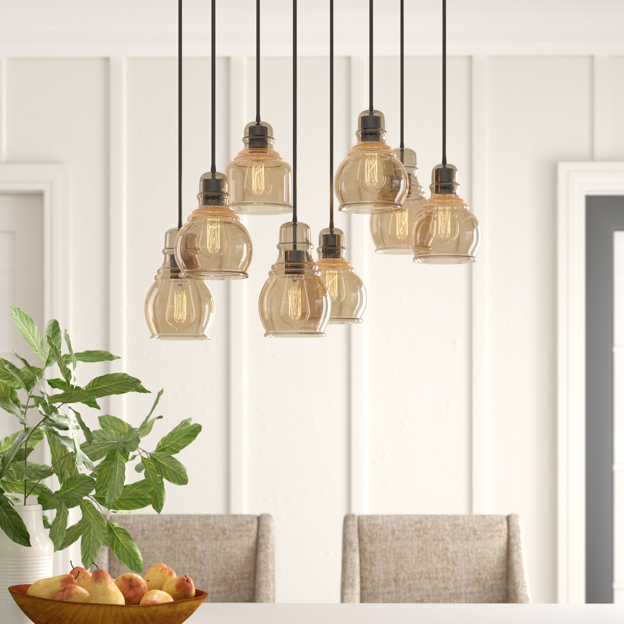 Birch Lane Luminaire suspendu linéaire pour îlot de cuisine à 8 lumières  MacGregor et Commentaires - Wayfair Canada