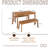 3 Pieces Acacia Wood Table Bench Dining Set