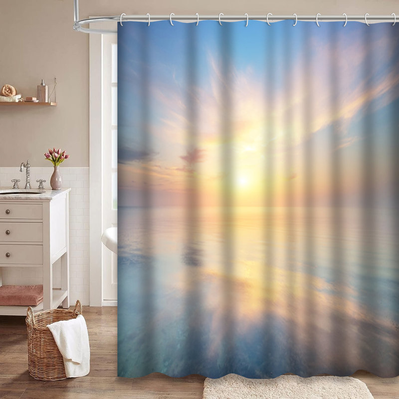 Rideau de douche à 12 crochets Sky Water, L 72 po x l 78 po