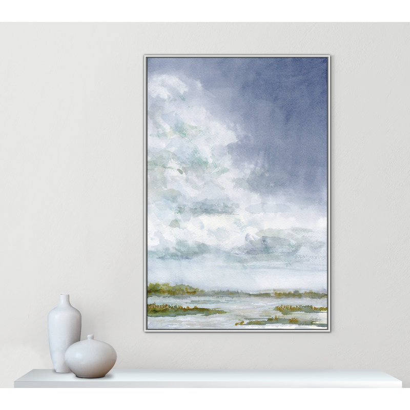 «Tolland Clouds Right Print» par Patti Bishop, H 61,5 po x l 41,5 po, Blanc