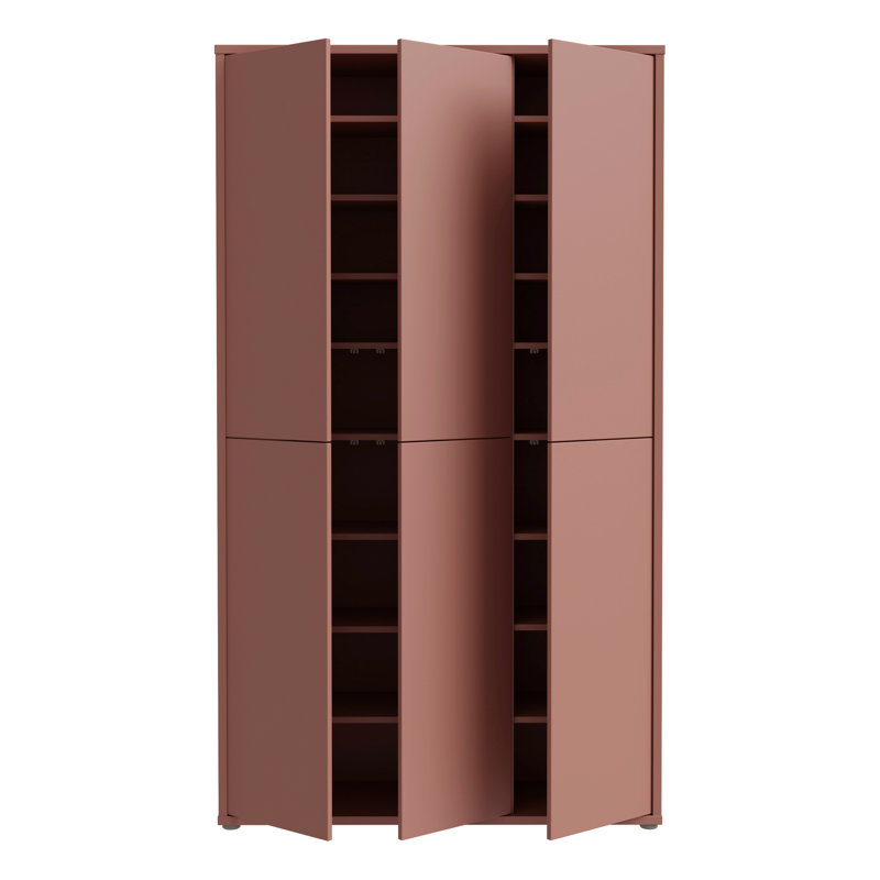 Rylon 24 Pair Shoe Storage Cabinet, Orange