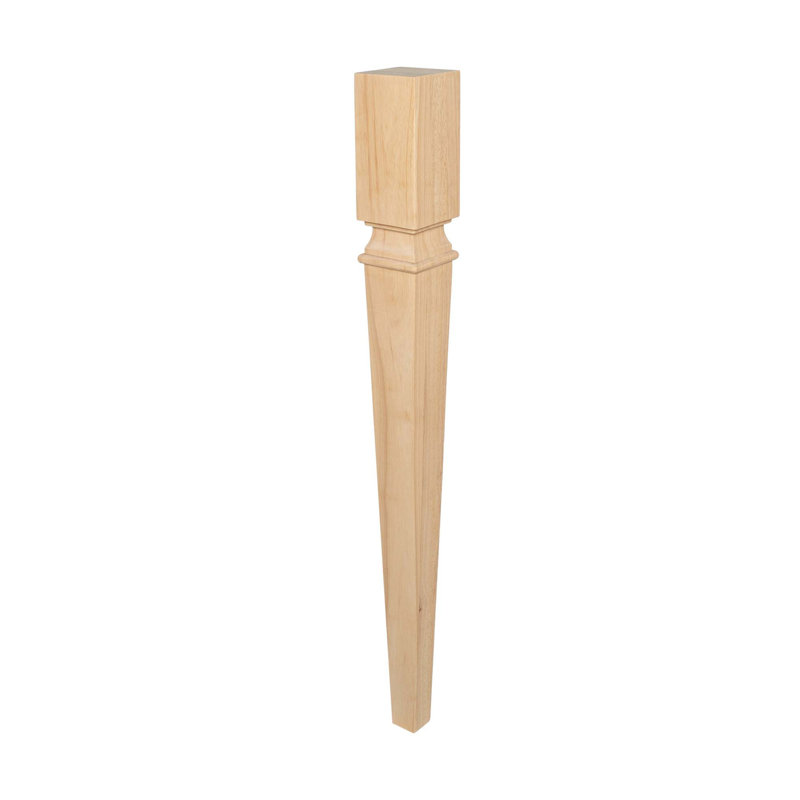 Pied d'îlot en bois massif H 35-1 / 2 po x 3-1 / 2 po Carolien, Bois franc, Paquet de 1