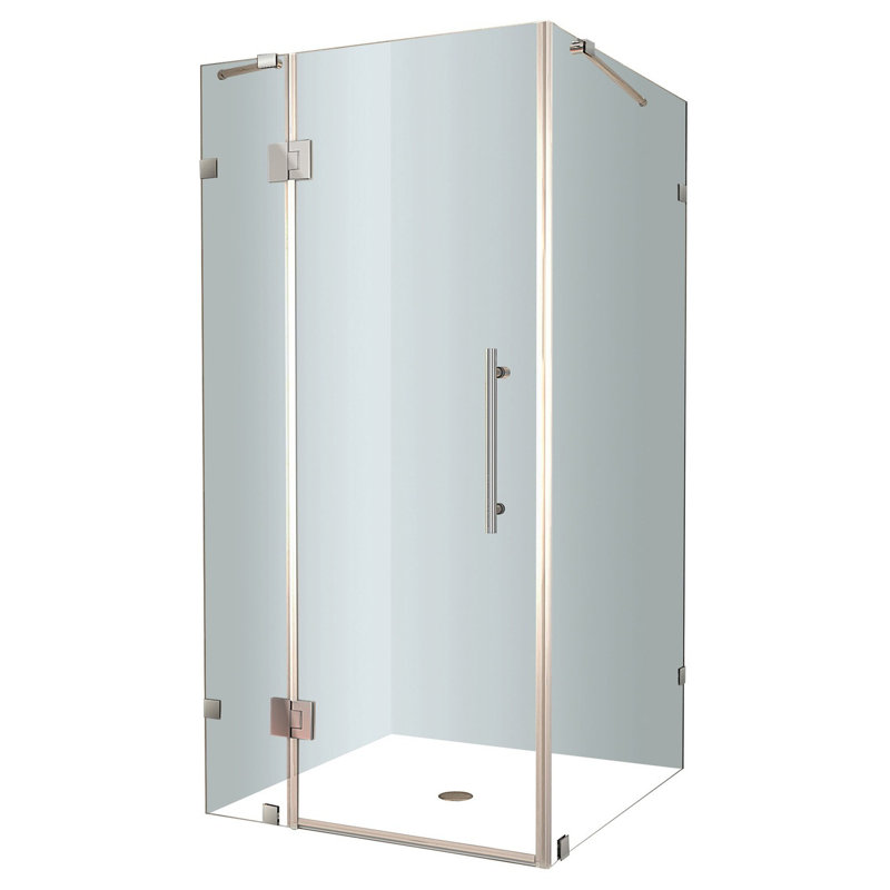 Avalux 48" x 72" Rectangle Hinged Shower Enclosure, Stainless Steel