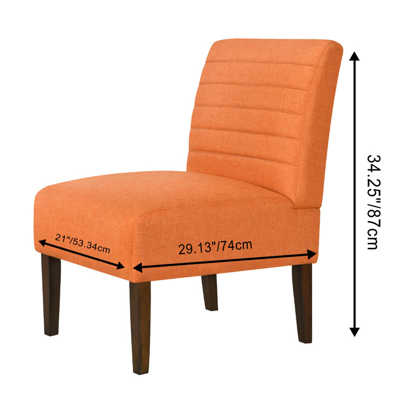 Floraine Upholstered Slipper Chair, Orange Polyester