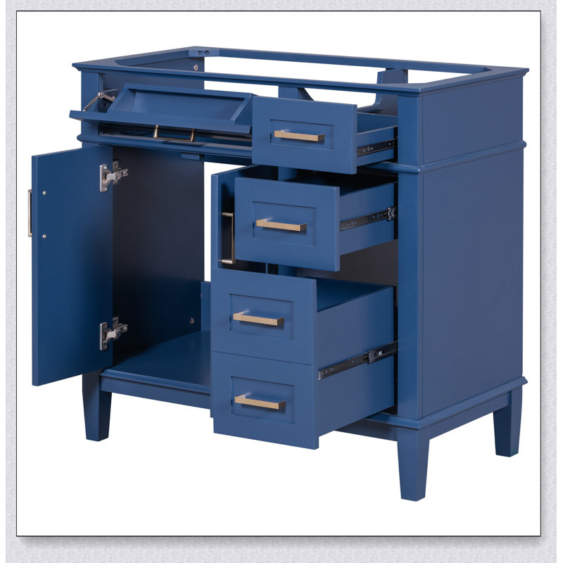 Meuble-lavabo moderne 36 po (lavabo non inclus), Bleu