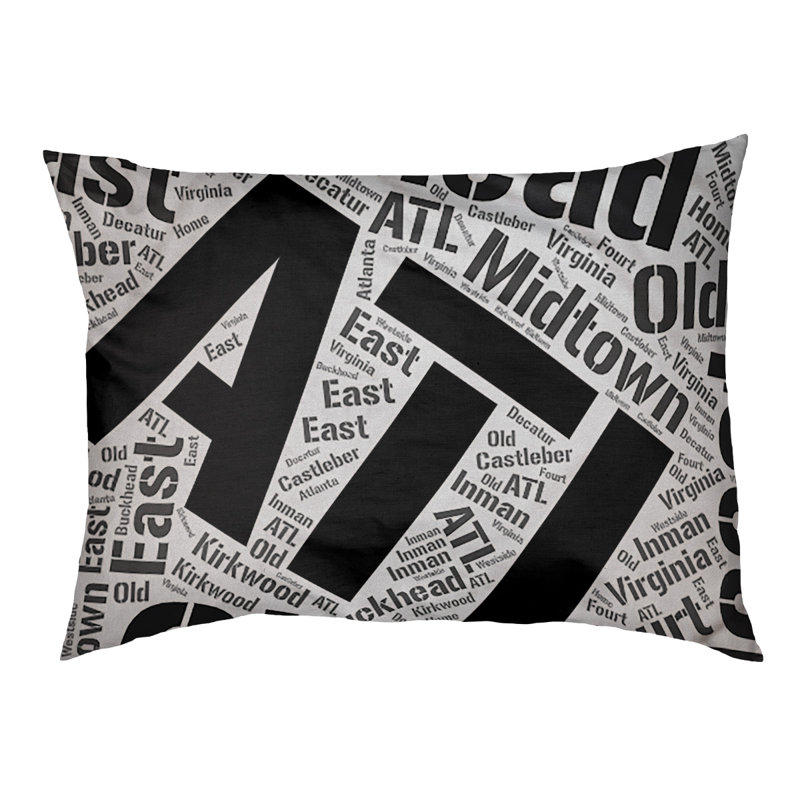 Coussin de chien « districts », Moyen (H 9,5 po x l 28 po x P 18 po), Noir, Atlanta