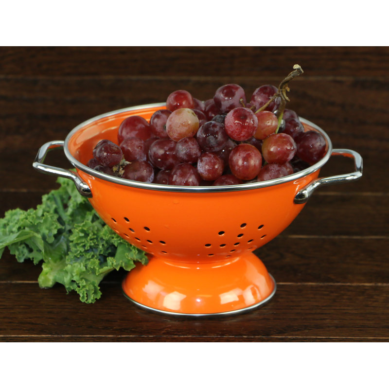 Prep & Savour Adame Steel Colander, Orange, 1 QT