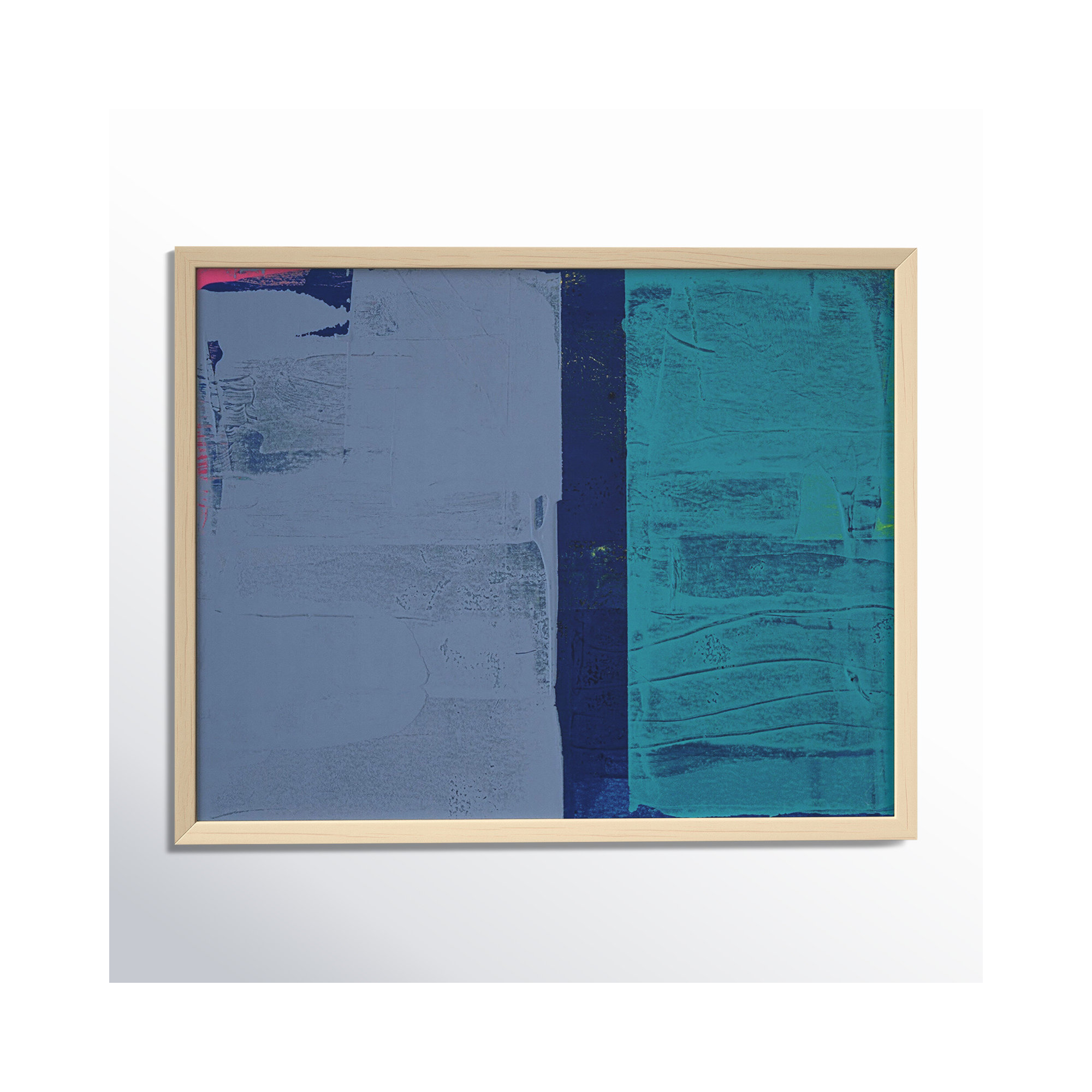 Bold In Blue 2 by Andrea Stokes, Brown Framed, 16" H x 20" W x 1.25" D