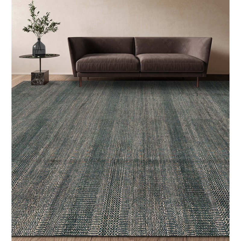Hand-Knotted High-Quality Beige and Blue Area Rug