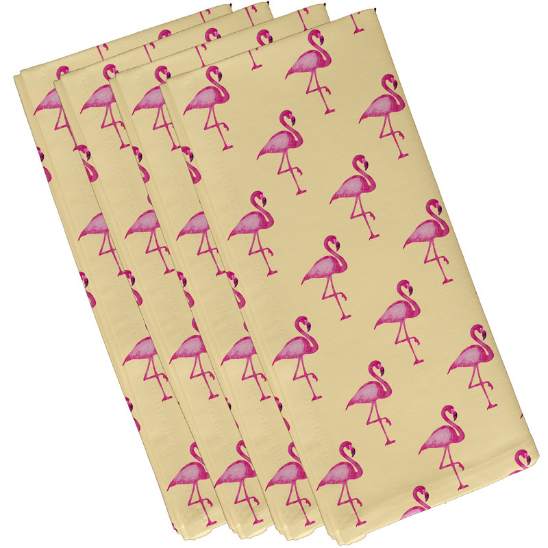 Ensemble de serviettes 4 pièces Josefien Flamingo, Jaune