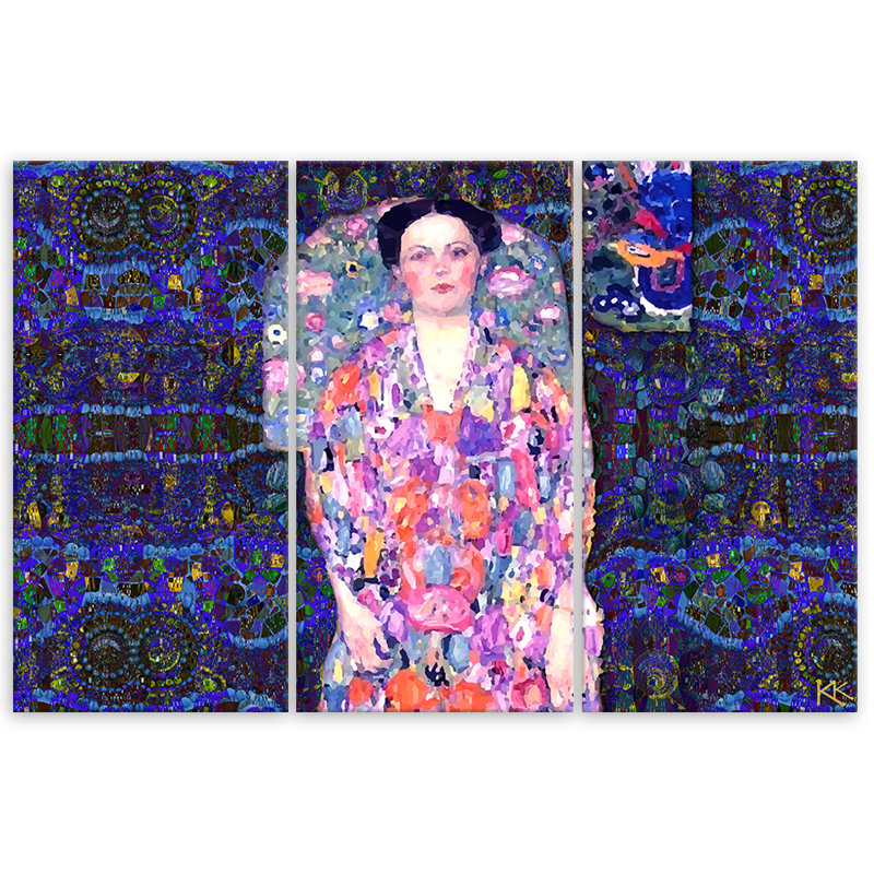 Portrait Of Eugenia Primaves - 3 Piece No Frame Print on Canvas, 80cm H x 120cm W