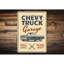 Enseigne en aluminium Chevy Truck Garage-58562340