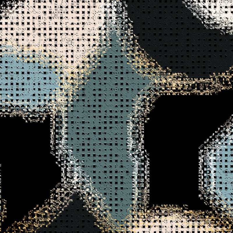 Mosaïque abstraite - peinture sur toile tendue, H 12 po x l 12 po x P 0,75 po