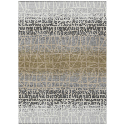 Machine Washable Indoor/Outdoor Raemoore ACN2404 Geometric Rug