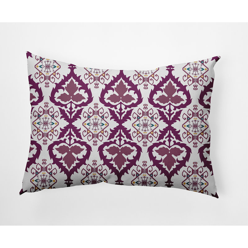 Bombay Geometric Outdoor Reversible Throw Pillow, Purple