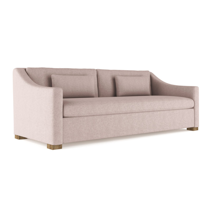 Crosby Slope Arm Sofa, 32.5" H x 84" W x 43" D, Weathered, Plush Velvet Blush