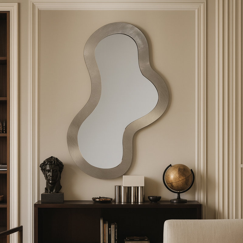 Miroir d'appoint Oblique, 48 po x 28 po, Argent