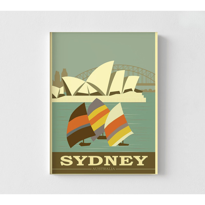 Sydney Sydney, affiche de voyage, Sydney, H 10 po x l 8 po, Ne s’applique pas, Impression sans cadre