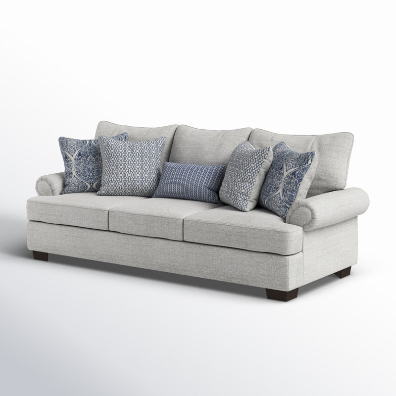 Irma 99'' Upholstered Sofa, Light Gray