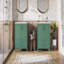 Ensemble de meuble-lavabo 48 po avec lavabo en céramique, meuble Storae autoportant moderne avec poignées argentées, portes à fermeture douce