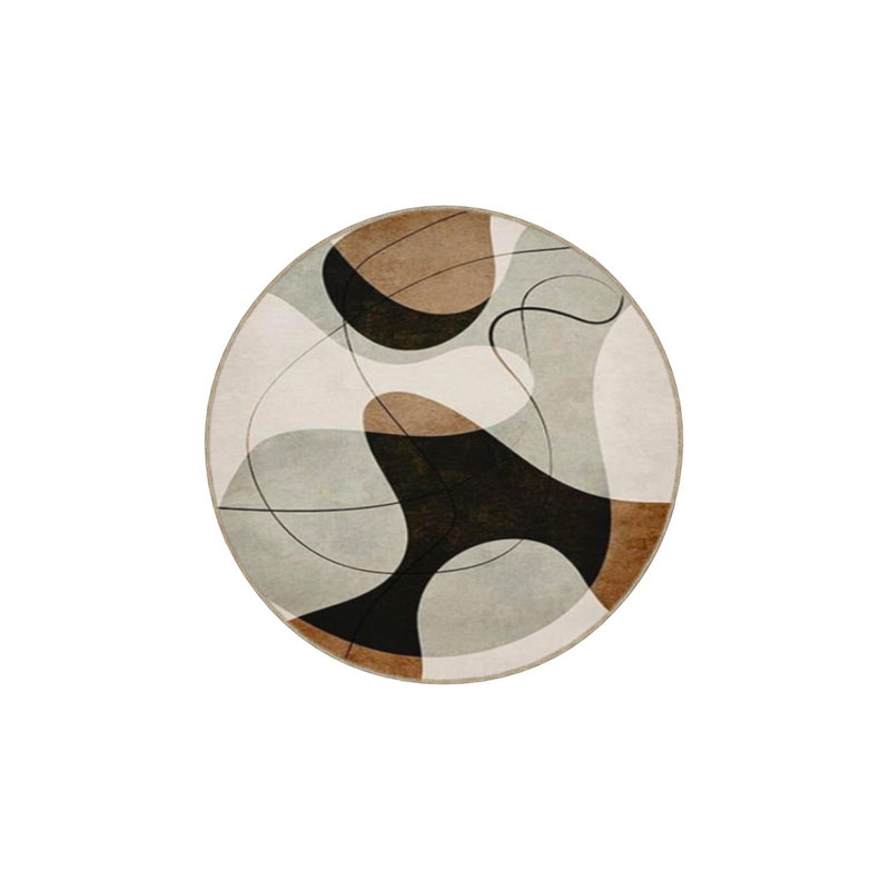 Tapis rond lavable rayé à motifs tissés, Runner 3'3" x 6'7" Rug Pad Included