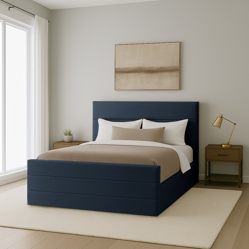 Abrytha Upholstered Ottoman Storage Bed, Steel, Small Double (4')