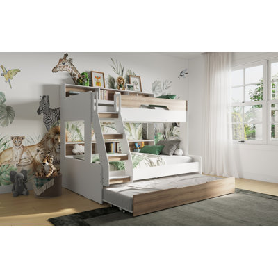 Interstellar Triple Bunk Bed with Trundle Oak