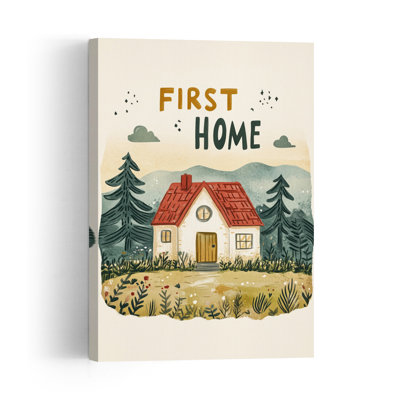 " Cozy Cabin Dreams Peaceful Rustic Abstract Pine Tree Forest Landscape Wall Art Print " by Treechild