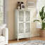 Grande armoire de rangement rustique avec tiroir et portes en bois sculpté, avec des pieds en bois massif pour une organisation polyvalente.-627794769