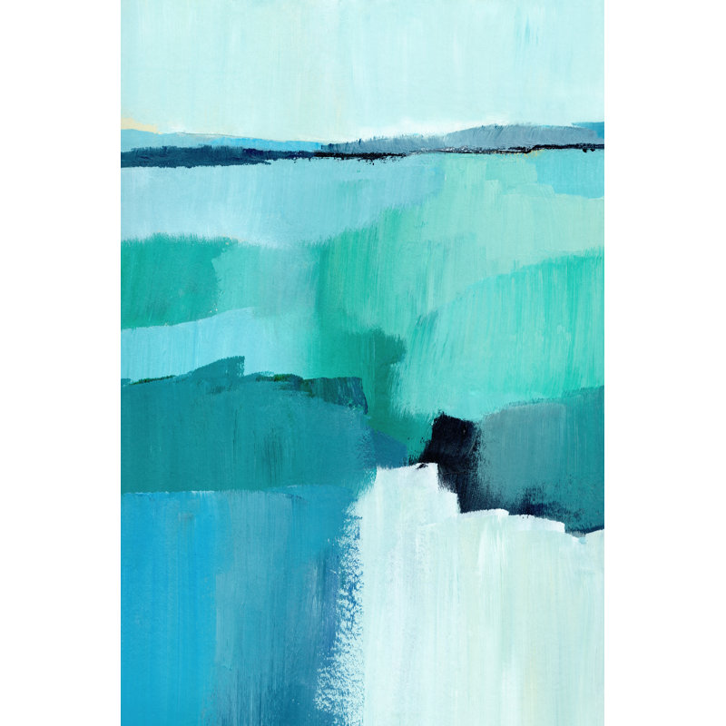 Cyan Reflections I by Annie Warren - Wrapped Canvas Print, 46cm H x 30cm W