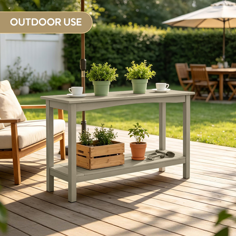 48'' Rectangular Outdoor HDPE Buffet & Console Table, side table, Champagne