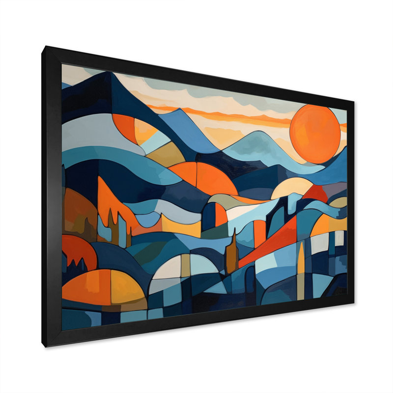 Mid Century Perspectives II - reproduction sur toile, Cadre simple noir, H 16 po x l 32 po x P 1 po
