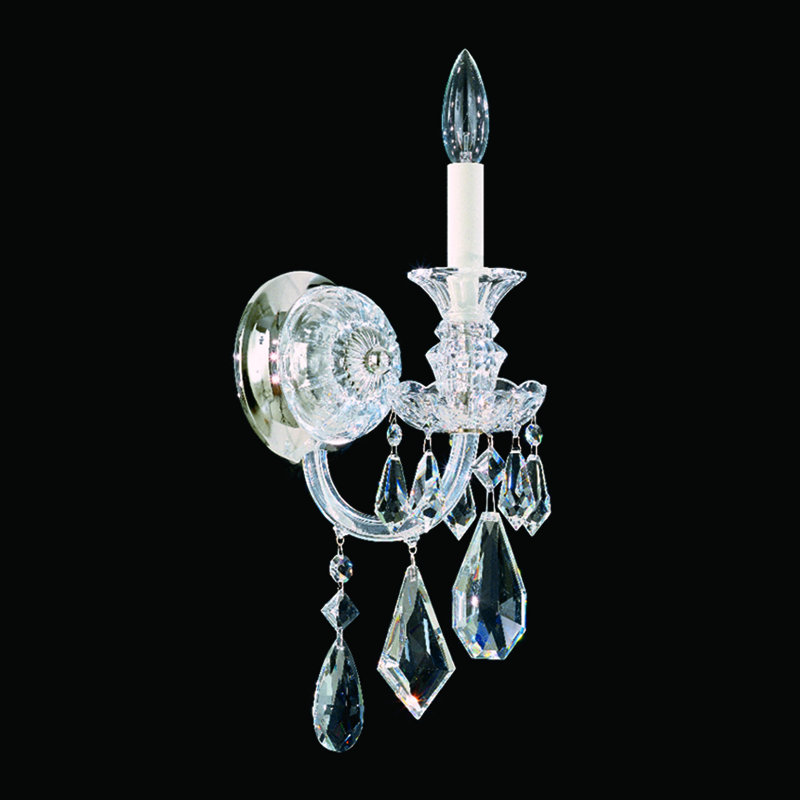 Hamilton 1 - Light Candle Wall Light, Clear / Silver