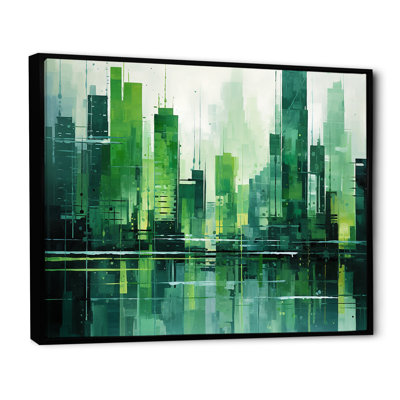 «Emerald Elevations Skyscraper City», reproduction sur toile
