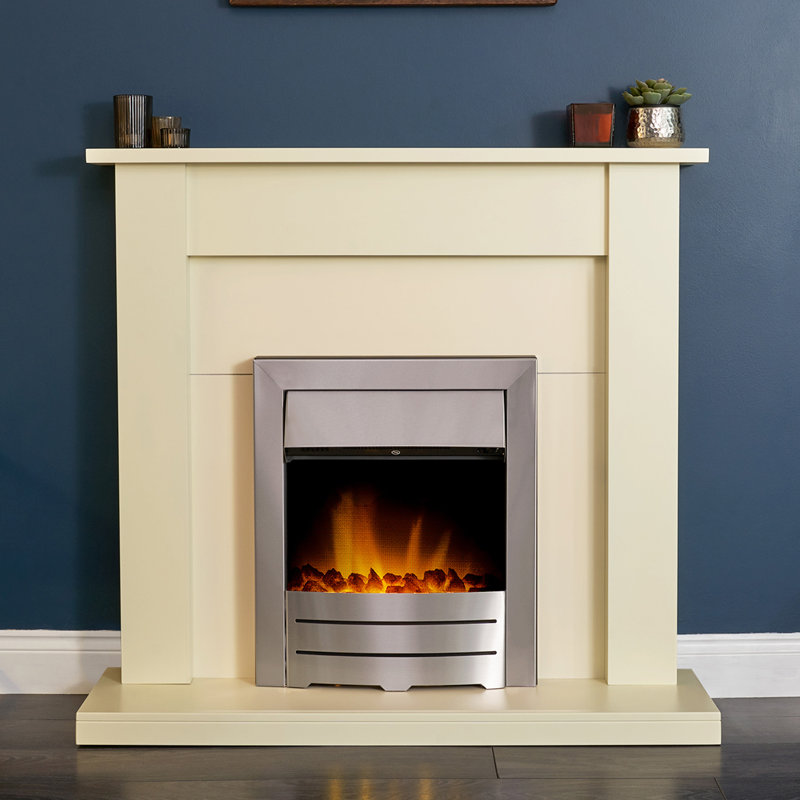 Colorado Adam 50.7cm W Fireplace Insert with 6824.28 BTU, Brushed Steel