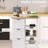 Rolling Kitchen Island Cart, Bar Serving Cart with Drawers, White