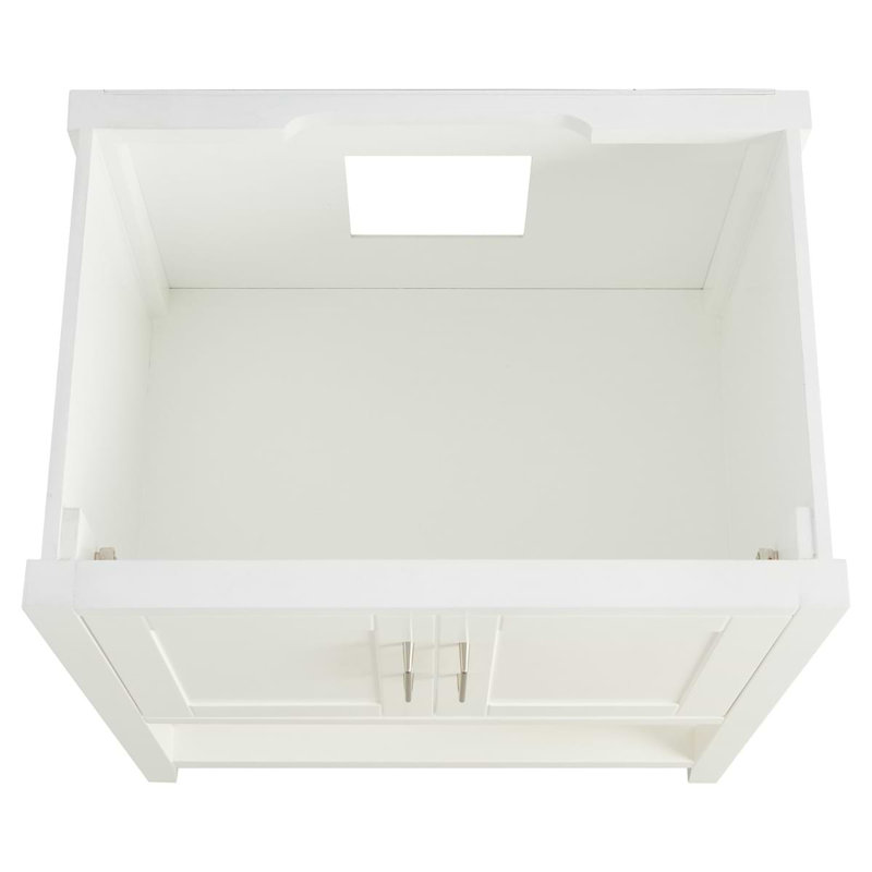 Sheraton 30" Freestanding Standard Single Bathroom Vanity with Top, White, Brushed Nickel