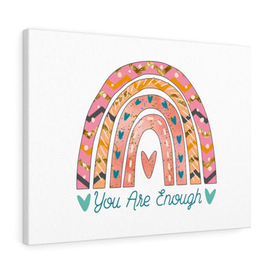 You Are Enough Rainbow - Wrapped Canvas Print