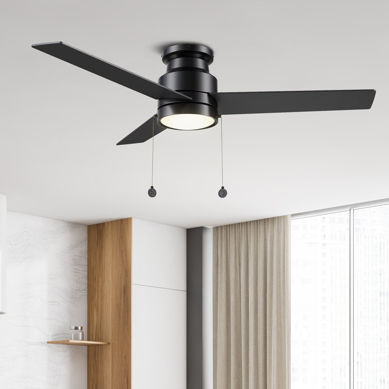 Jozelyn 52'' Flush Mount Pull Chain Ceiling Fan with LED Lights