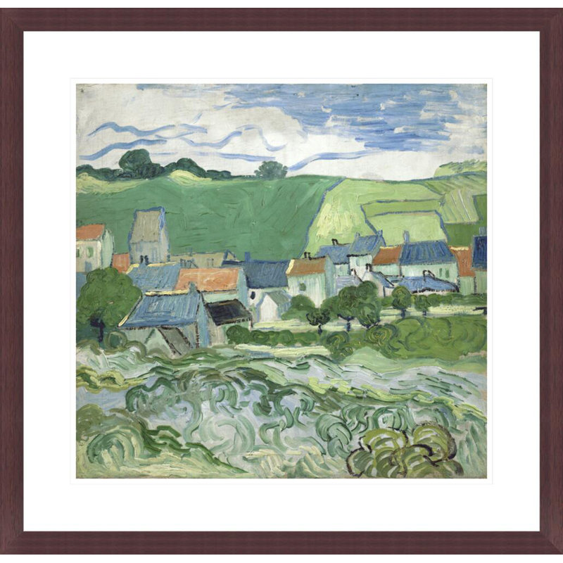 «View of Auvers» par Vincent van Gogh, impression giclée encadrée, H 23,5 po x l 24,19 po