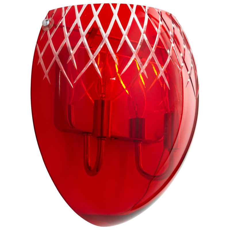 Etched 2 - Light Flush Mounted Sconce, Red Etched
