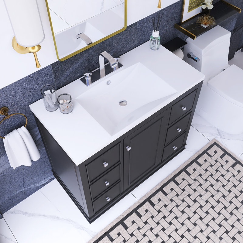 Meuble-lavabo noir 36 po