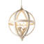4 - Light Wood Dimmable Globe Chandelier