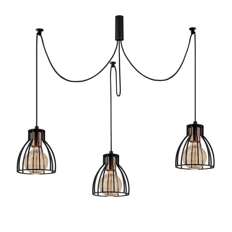 Luminaire suspendu géométrique unique à 3 lumières Crewkerne