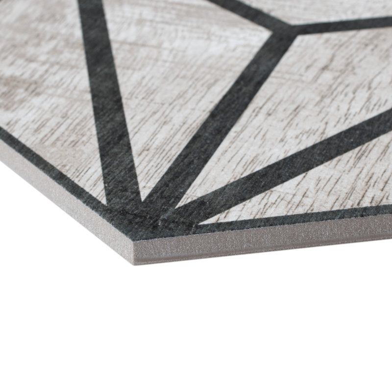 Carreau de porcelaine rétro 9 po x 10 po Sawnwood Tribeka