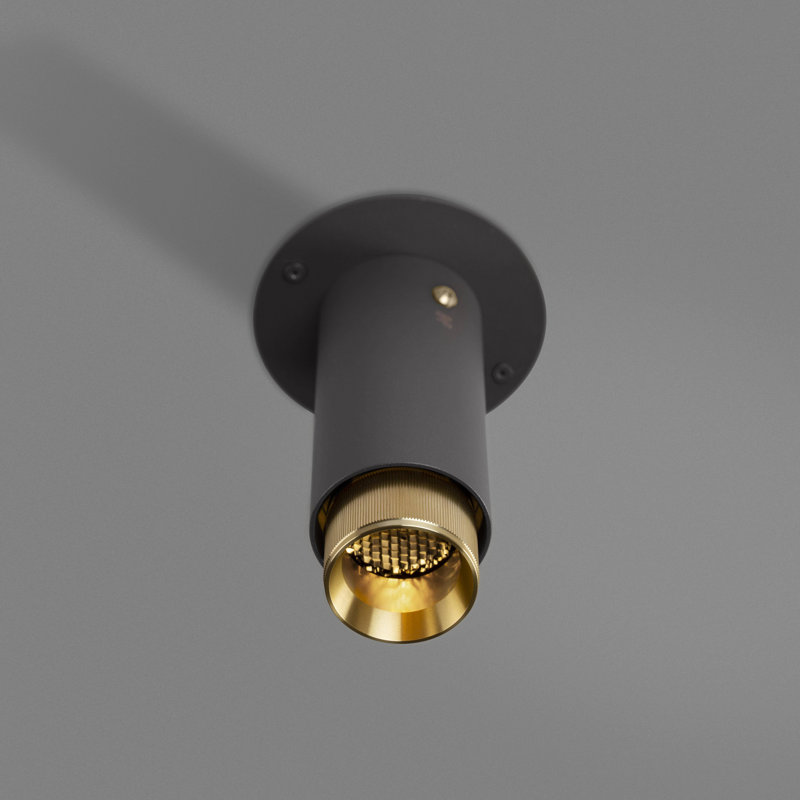 1 - Light Flush Mount, Brass, Stone