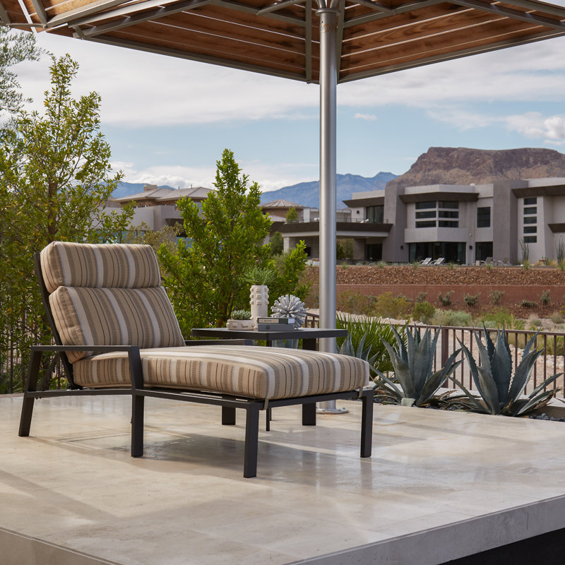 Aris Outdoor Chaise Lounge, Graphite, Alcazar Redwood